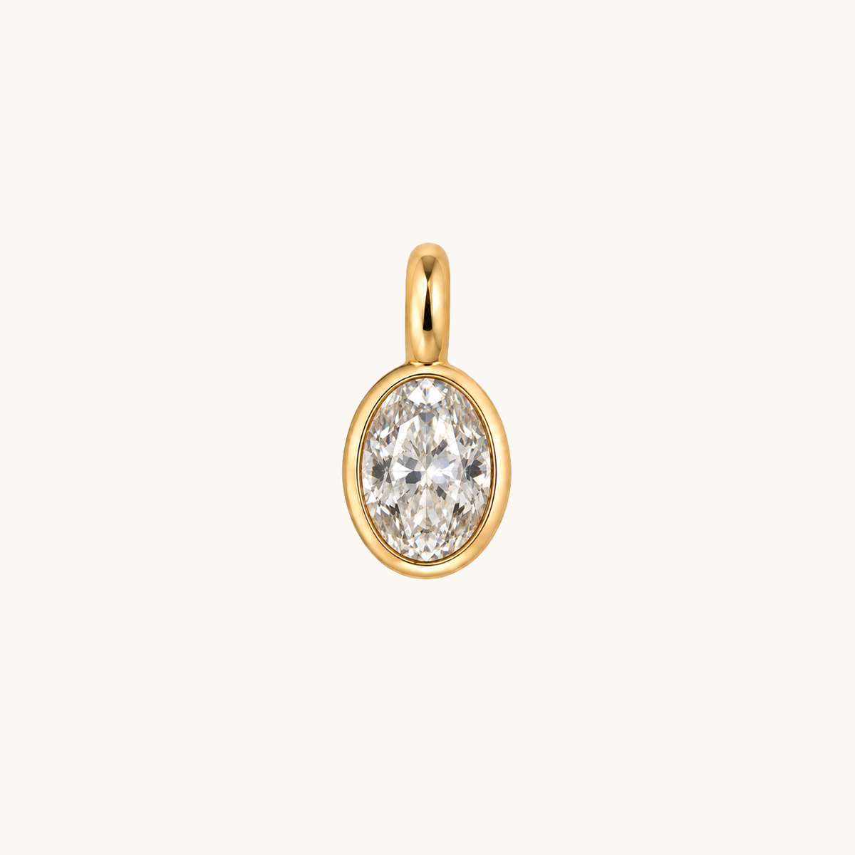Pendentif ovale vermeil et diamant