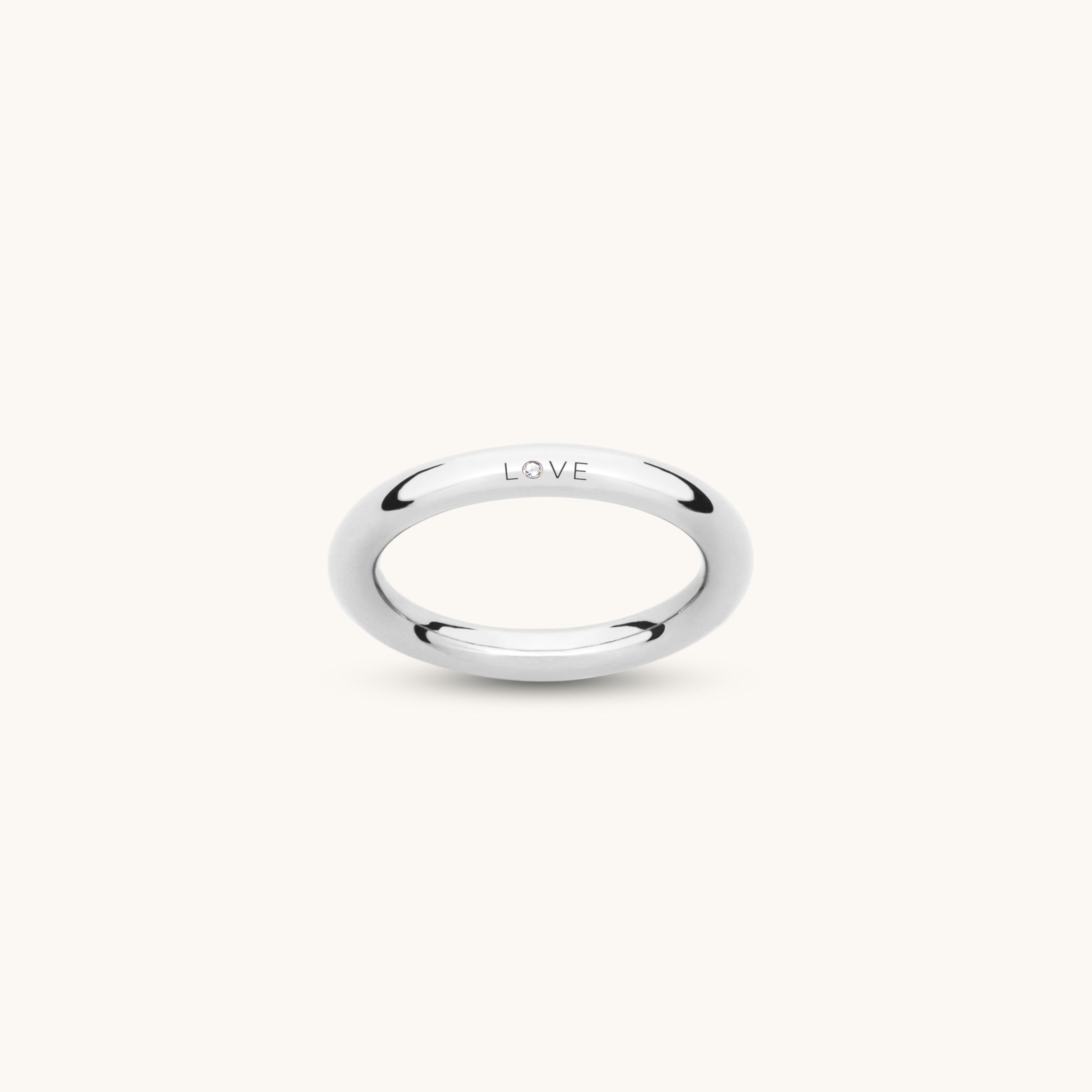 Anneau argent et diamant 3.0 | LOVE