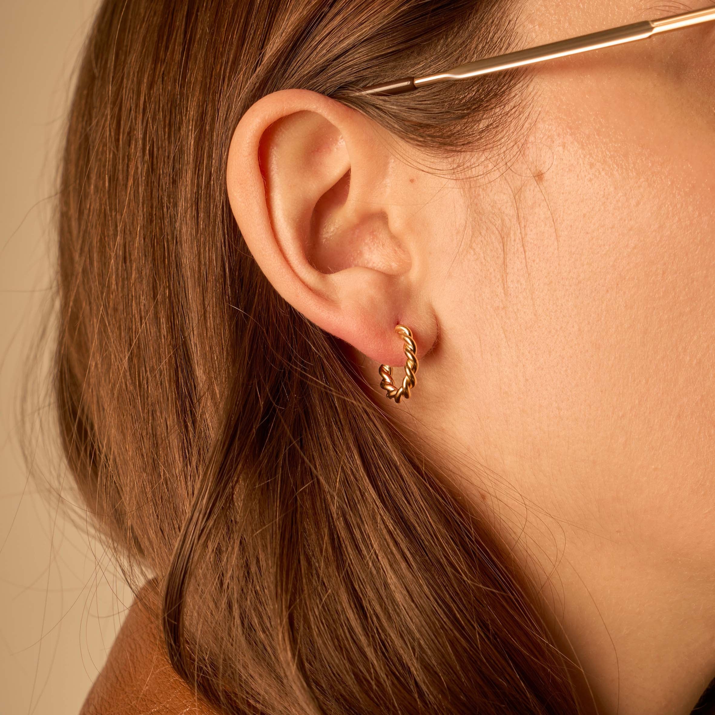 The 3.0 yellow gold twisted ring | Earring