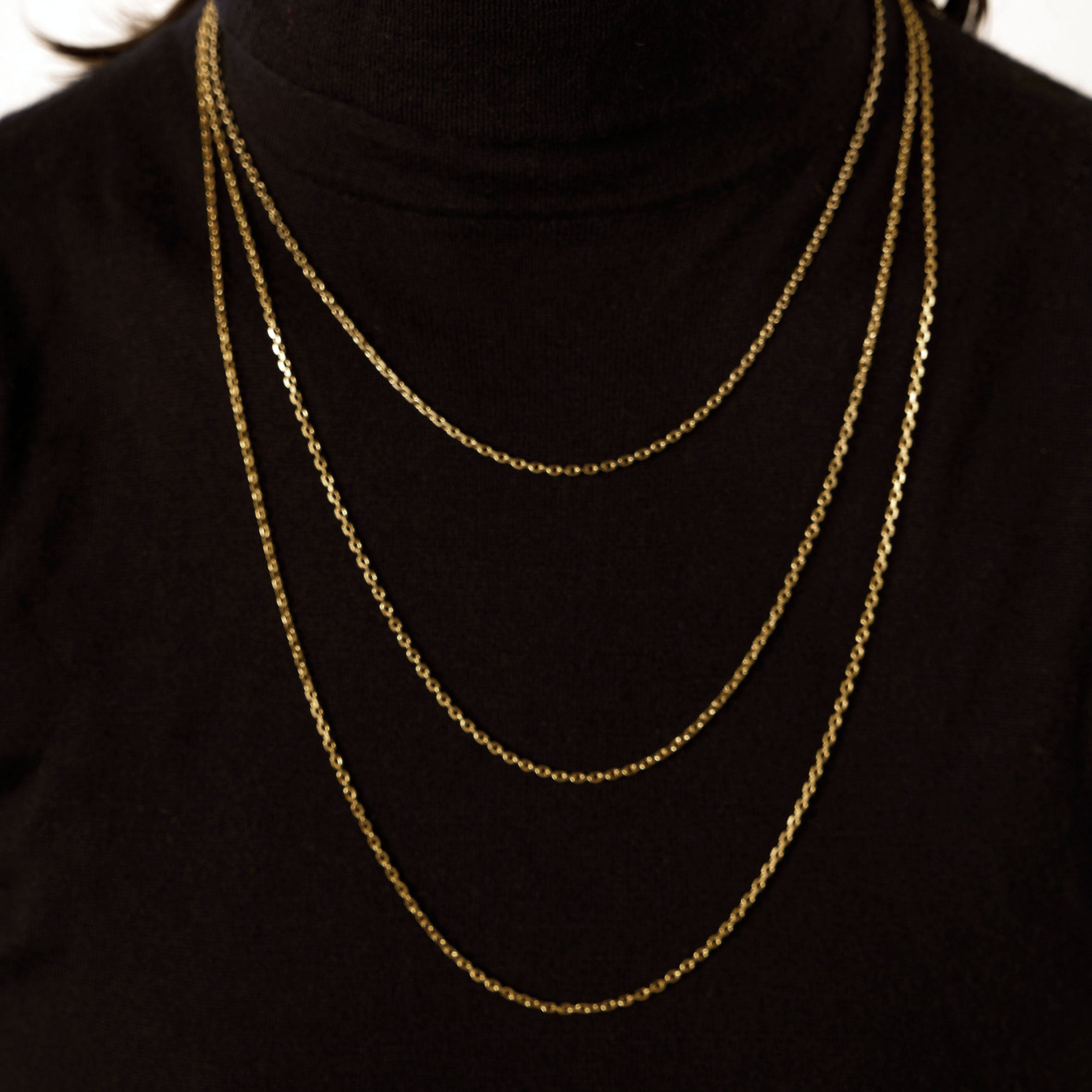 Rose gold forced neck chain