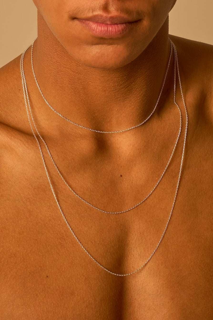 Ultra-thin silver neck chain