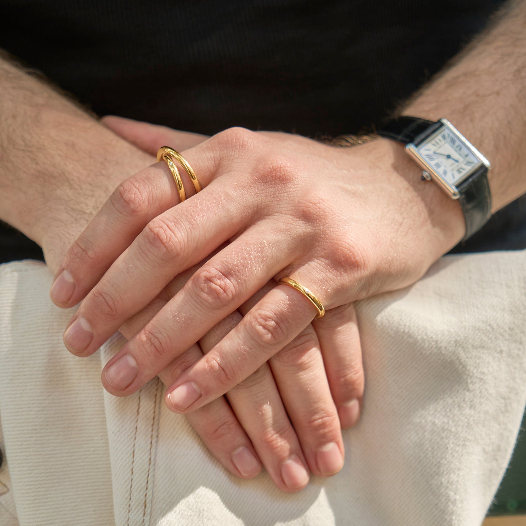 Bague double spirale vermeil et diamant 3.0