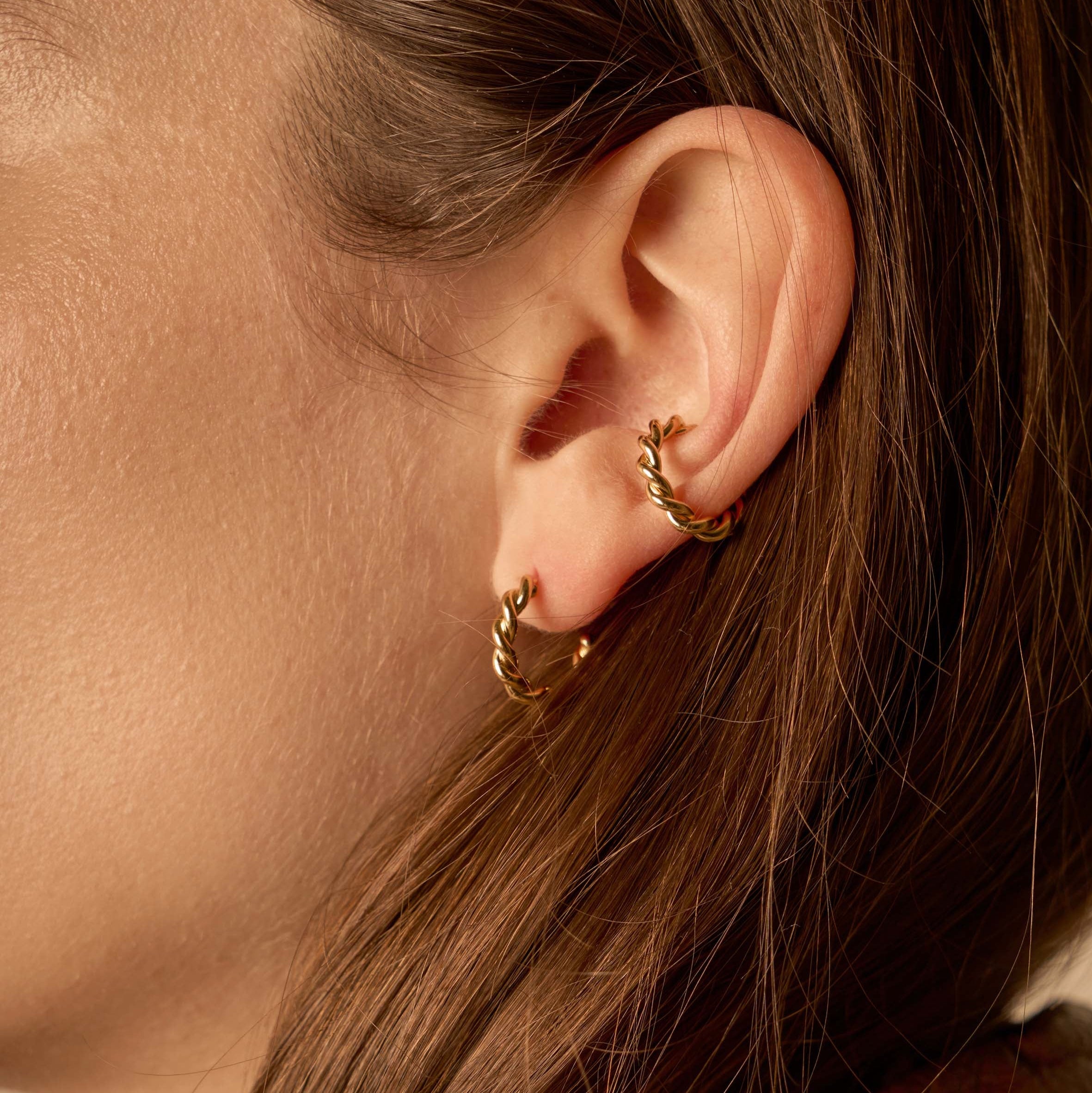 The 3.0 yellow gold twisted ring | Earring