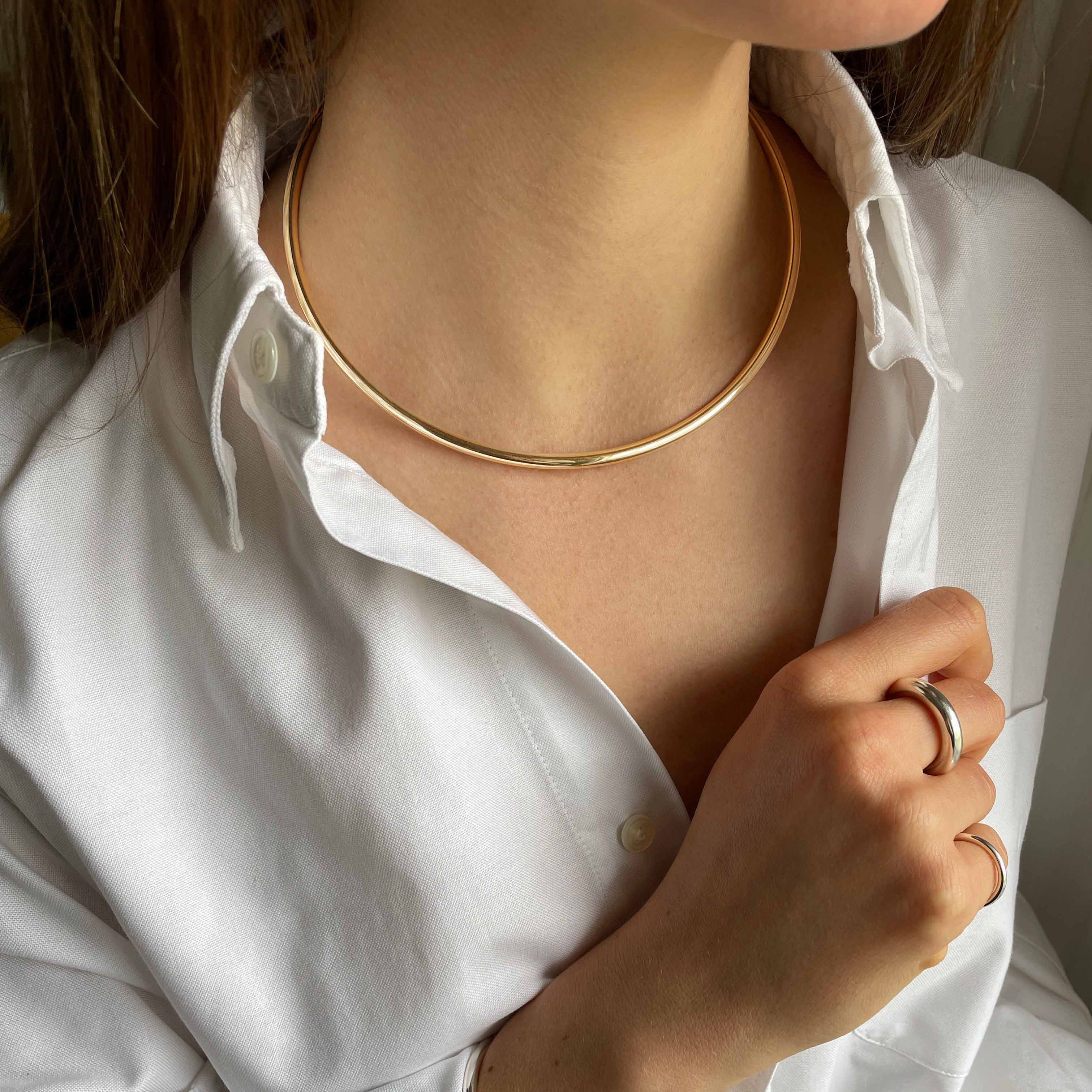 4.0 neck bangle - gold vermeil